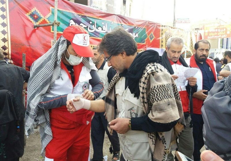 خدمت رسانی ۹۲۶ امدادگر هلالاحمر خوزستان به زائران حسینی