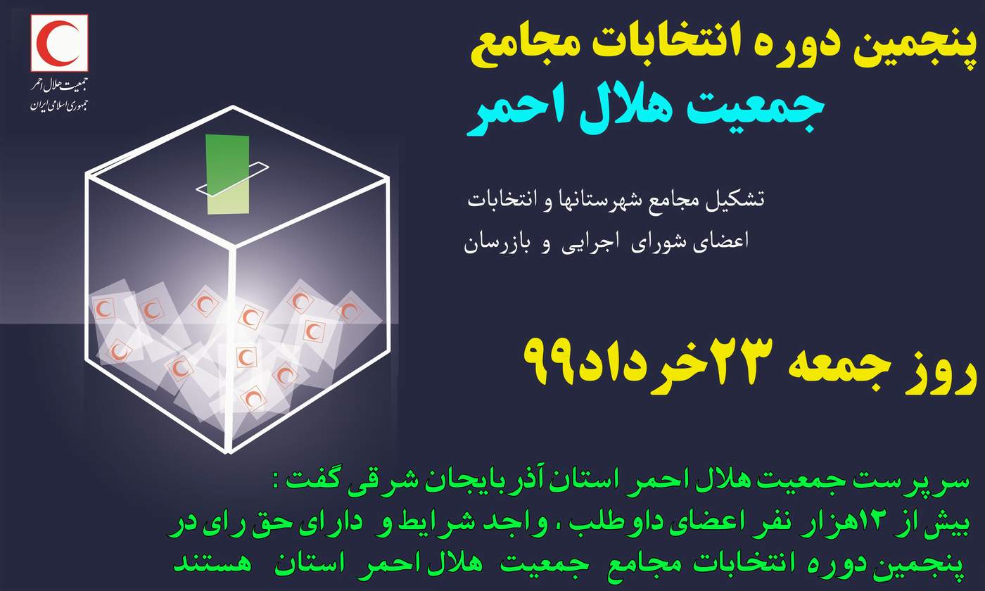 بیش از 12 هزار نفر واجد شرایط رای دادن در انتخابات مجامع هلالاحمر آذربایجان شرقی