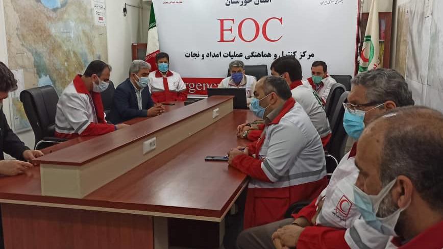 آماده باش نیروهای هلال احمر خوزستان در پی شدت گرفتن بارندگی ها