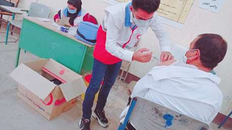 واکسیناسیون بیش از 2 هزار نفر توسط جوانان هلال احمر بم