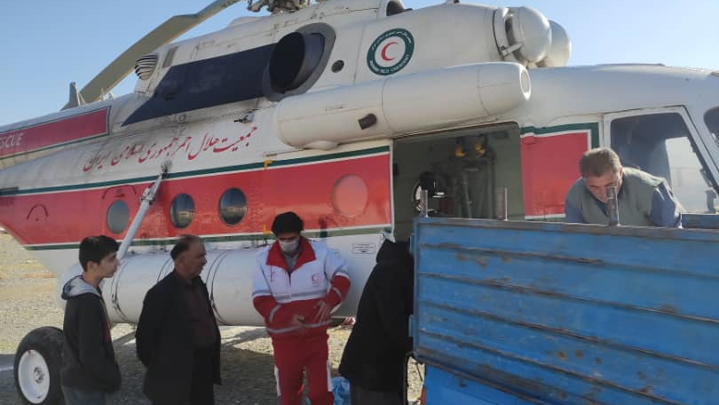 پایان عملیات امداد هوایی هلالاحمر در الیگودرز استان لرستان