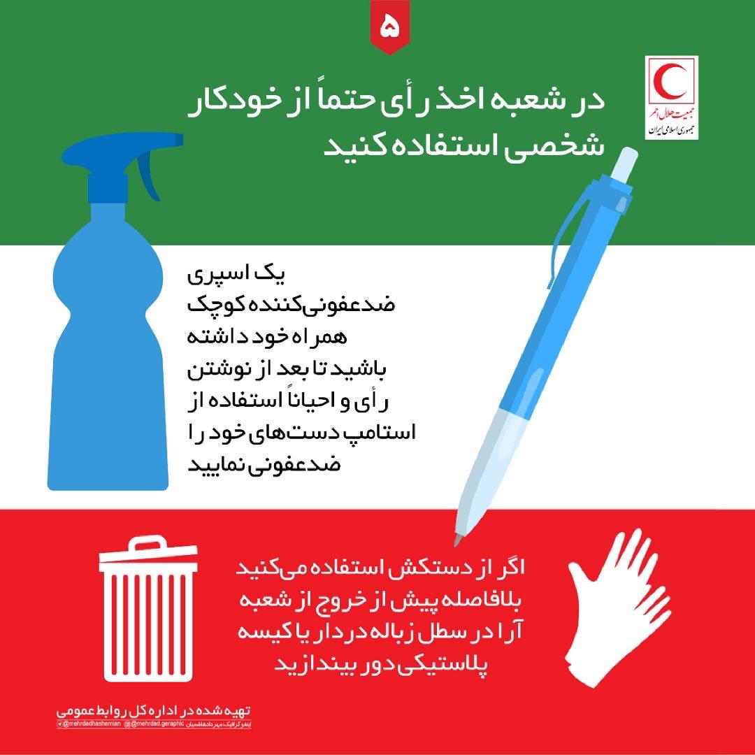 راهکارهای پیشگیری از کرونا در انتخابات/ اینفوگرافیک