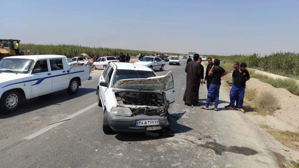 امدادرسانی به 7 مصدوم حادثه برخورد سه خودرو سواری در مسیر دارخوین به شادگان