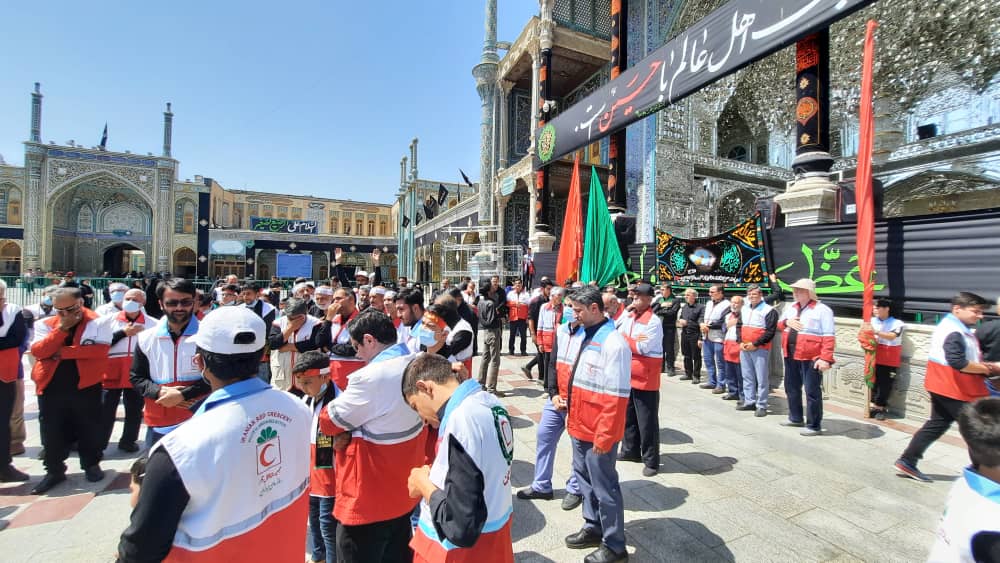 مراسم اقامۀ دستۀ عزاداری رهروان حضرت علی اکبر(ع) هلال احمر استان قم