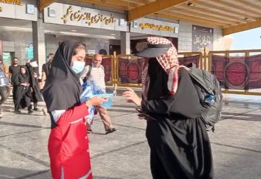توزیع بیش از 12 هزار ماسک بین زائران حسینی توسط هلال احمر خوزستان