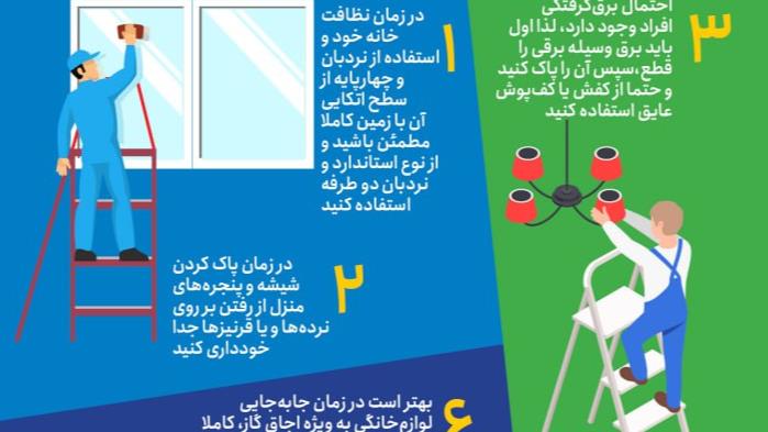 توصیههای ایمنی را در خانه تکانی جدی بگیرید/اینفوگرافیک