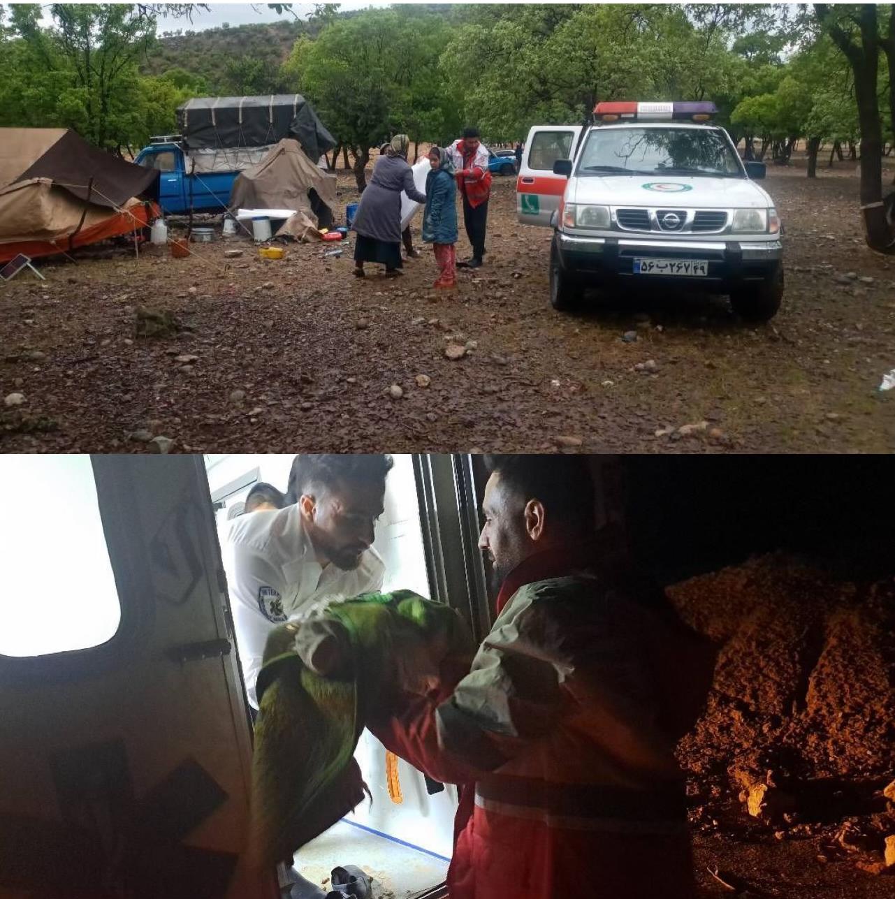 امدادرسانی ١٠ خانوار عشایر گرفتار در بارندگی‌های اخیر شهرستان دنا / نجات جان کودک یکساله در مناطق صعب‌العبور زیلایی